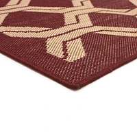 Tapis d'intérieur-extérieur rouge de 7 pi 6 po x 9 pi 6 po