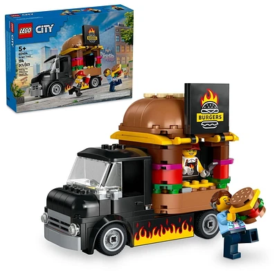 LEGO City Burger Truck Toy Building Set, Fun Gift for Kids Ages 5 Plus, Burger Van and Kitchen Playset, Vendor Minifigure and Accessories, Imaginative Pretend Play for Boys and Girls, 60404, LEGO Burger Truck 60404