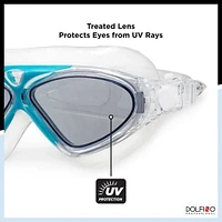 Lunettes de sports nautiques pour adultes Dolfino Pro Axis - Turquoise / Argent Lunettes de sports nautiques