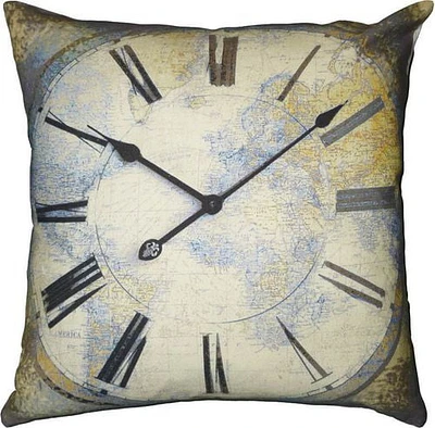 Coussin décoratif à imprimé horloge