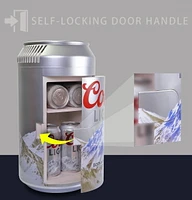 Coors Light 8 Can Portable Mini Fridge, 5.4L Personal Cooler for Office, Dorm, Travel - Silver