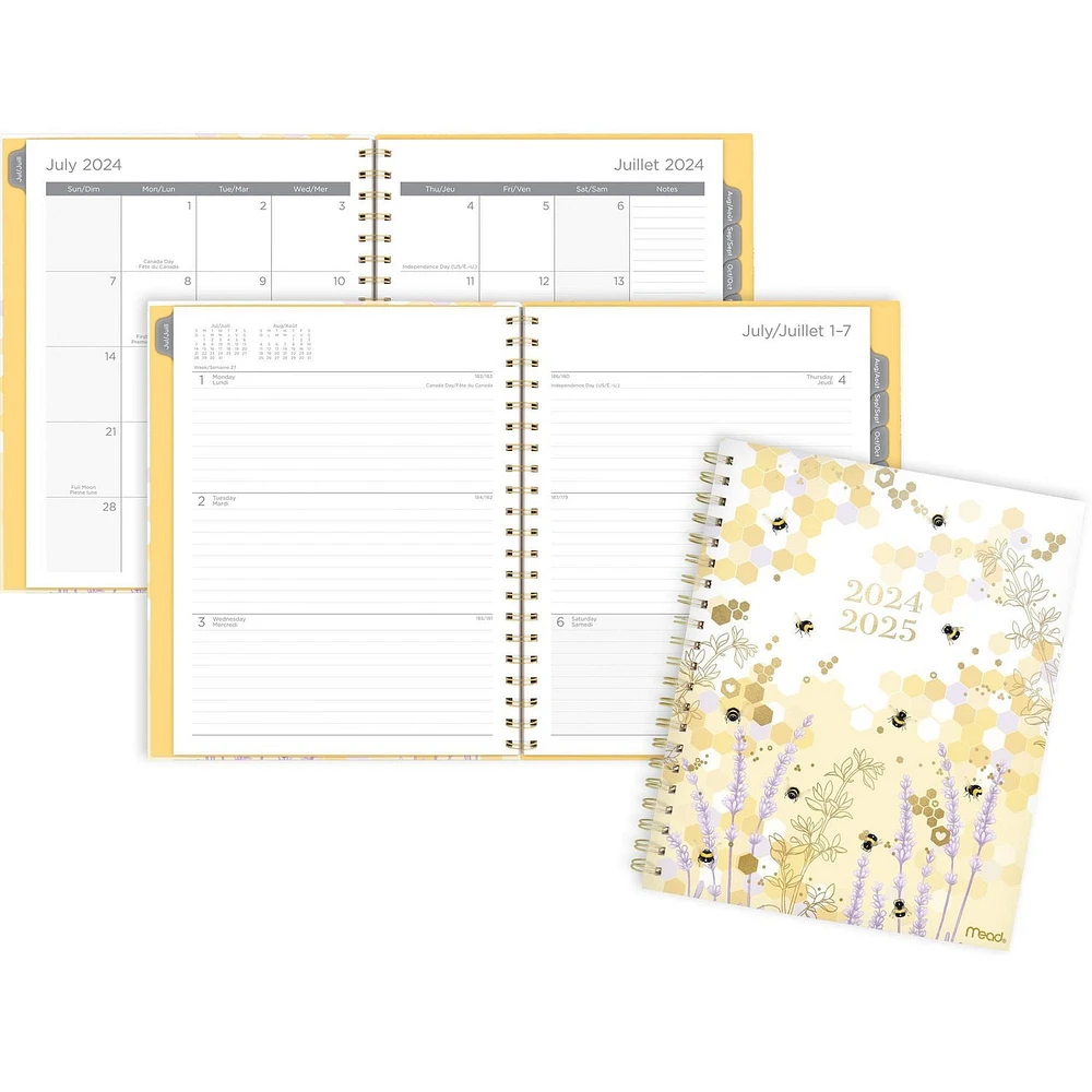 Mead 15M Abeille Lavande Grand Agenda Agenda
