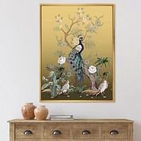 Designart Chinoiserie Aux Oiseaux Et Pivoines VI ART MURAL À CADRE FLOTTÉ