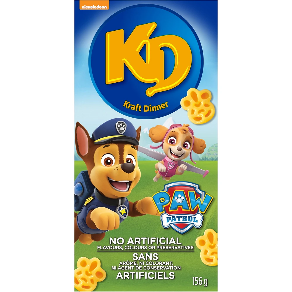 KD Kraft Dinner Paw Patrol Macaroni and Cheese Shapes, 156g Box, 156g