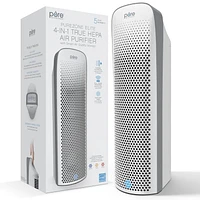 Pure Enrichment PureZone Elite True HEPA Purificateur d'air pour grande pièce avec moniteur de qualité de l'air, filtration en 4 étapes et lumière UV-C (Blanc)