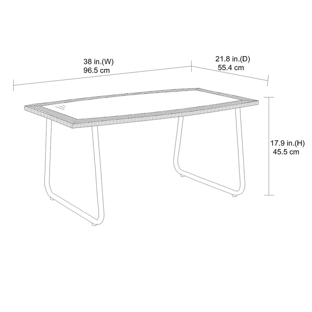 Table en osier pour patio Pebbleton Mainstays - Gris Osier tissé à la main