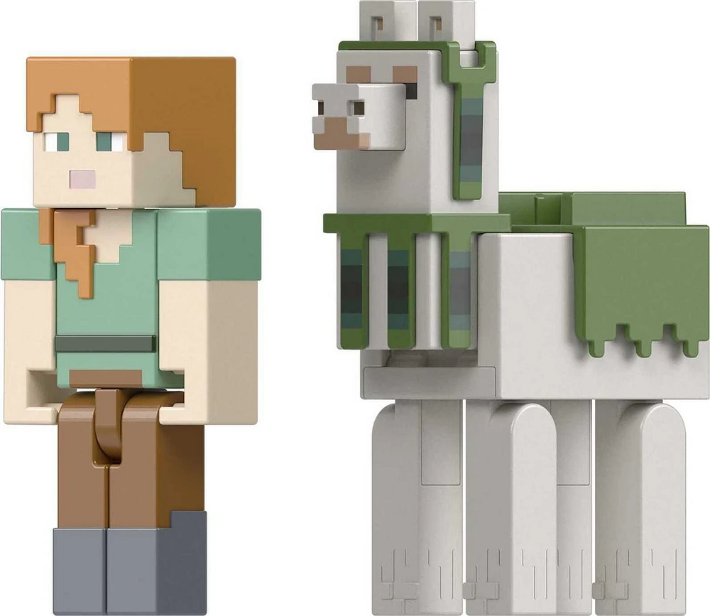 Figurines Alex et Llama Minecraft