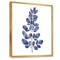 Designart Navy Blue Eucalyptus II FLOAT FRAME WALL ART