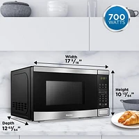 Danby DBMW0721BBS 0.7 cu. ft. Countertop Microwave in Stainless Steel