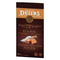 Flagrants Désirs Dark Chocolate bar (72% Cocoa) with Caramel And Sea Salt