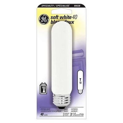 Lampe tubulaire blanc doux GE T10 40 W – paquet de 1