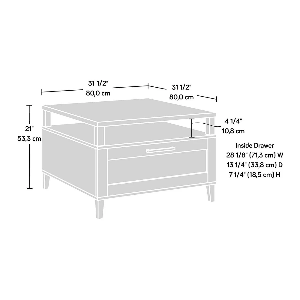 Sauder La Collection Tiffin Line Table basse, Finition Raven Oak, 433510