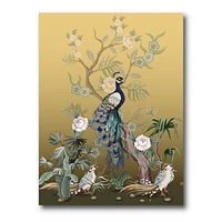 Designart Chinoiserie Aux Oiseaux Et Pivoines VI Art mural sur toile
