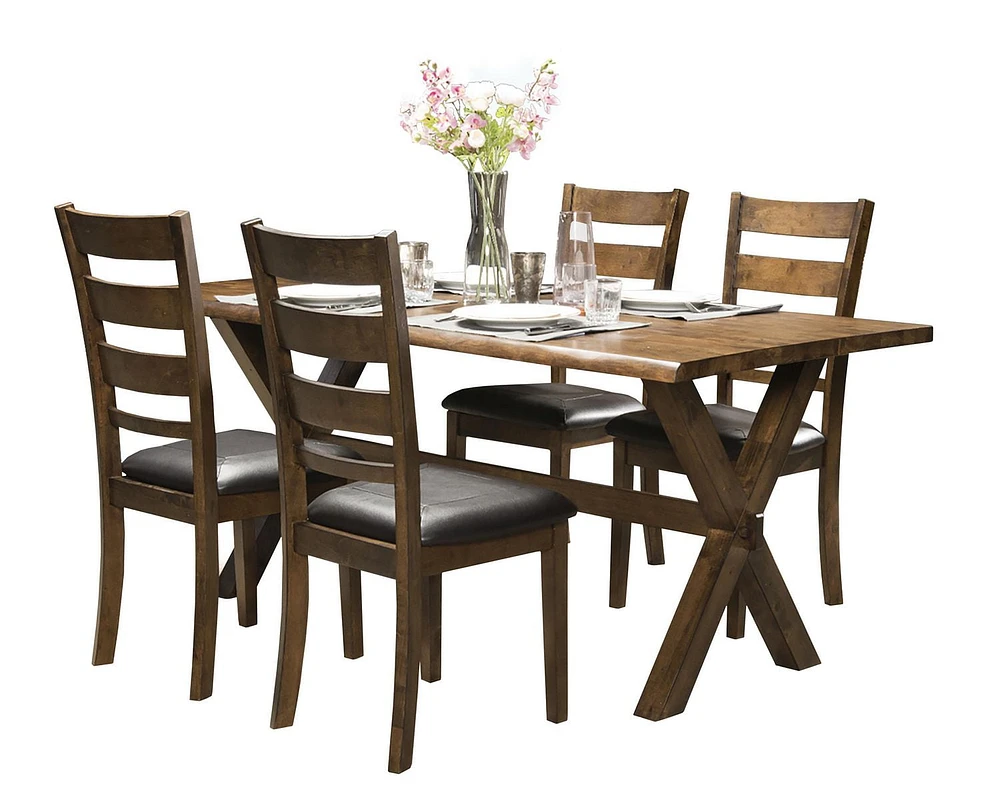 Topline Home Furnishings Rustic Wooden Side Chairs