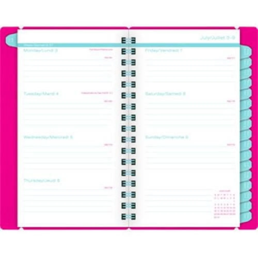 Agenda De Poche Hebdomadaire/Mensuel 2024 Mead, Pop En Couleurs Agenda hebdomadaire