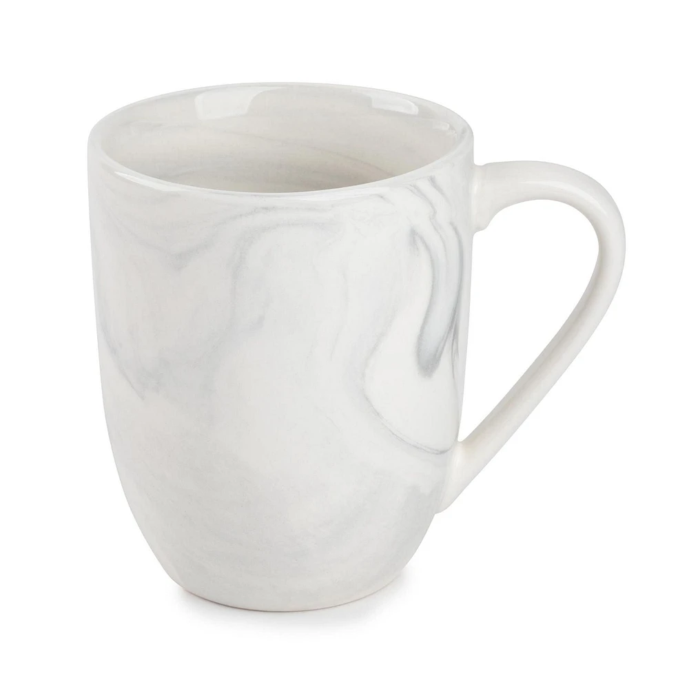 Thyme & Table Tasse à café en grès marbré gris, 15 fl oz Fabriqué en grès