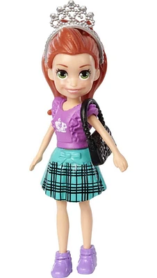 Poupée Lila Polly Pocket de 7,62 cm (3 po) avec 5 tenues et accessoires de voyage à thème de Londres