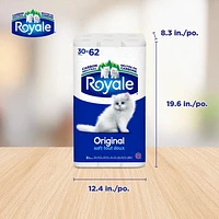 Royale Original Toilet Paper, 30 Equal 62 Bathroom tissue rolls, 2-Ply, 251 Sheets a Roll