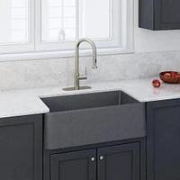 American Imaginations 30 po. W Évier de cuisine composite en granit gris approuvé CSA avec 1 bolAI-34578