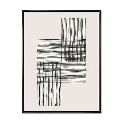 Designart Compositions Géométriques Minimales De Formes Élémentaires XIX ART MURAL À CADRE FLOTTÉ