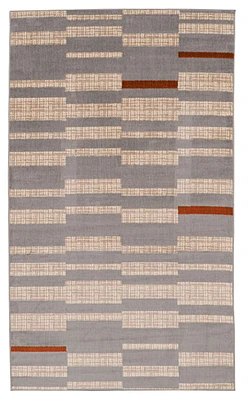 Capri Leslie Light Grey & Bone 4' 3" x 7' 3" Area Rug