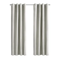 Loft Living Augustow Blackout Grommet Single Curtain Panel 52 x 108 in White