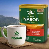 Nabob Medium Roast 100% Colombian Summit Ground Coffee, 340g Canister, 340g