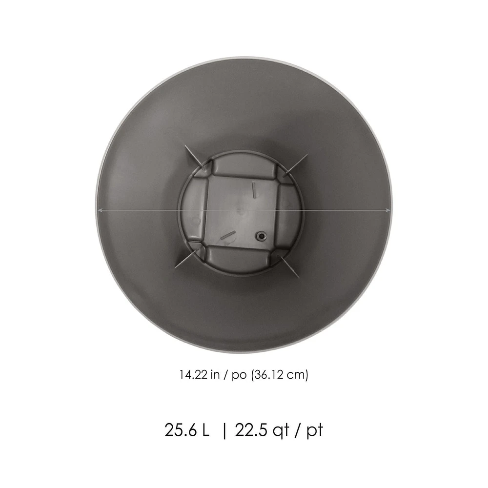 24" Madison Jardinière, Anthracite 14" Round Ronde, 25.6L