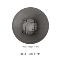 24" Madison Jardinière, Anthracite 14" Round Ronde, 25.6L