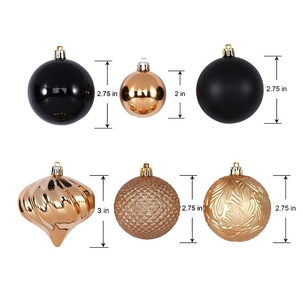 Ornements incassables Holiday Time (43 unités,<br>argent/rose/or clair)