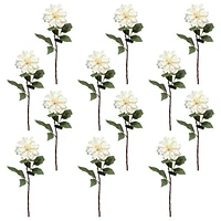 Danson Décor, Tige de Fleur Dahlia, Crème 30 Pouces - 12 Unités