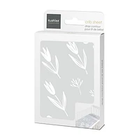 Kushies Crib sheet Breathable, 100% soft Cotton Percale  Neutral Unisex for Baby boys and girls - Bunny Grey