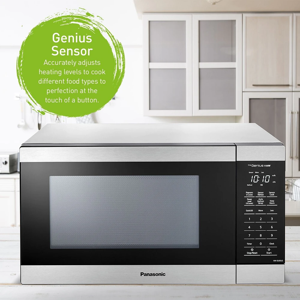 Panasonic 1.3 cu.ft, Genius Microwave Oven, Stainless Steel, NNSU65QS, 1100 W Microwave Oven
