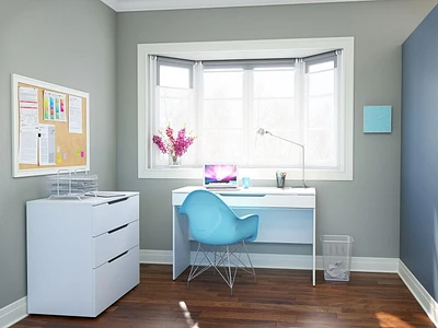 Arobas 2 Piece Home Office Set, White