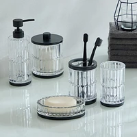 bocal en verre hometrends avec garniture en métal noir Bocal couvert de verre
