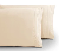 Ensemble de draps en microfibre solide 4 pièces
