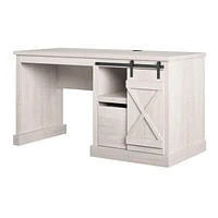 Ameriwood Home Knox County Single Pedestal Computer Desk, Rustic White