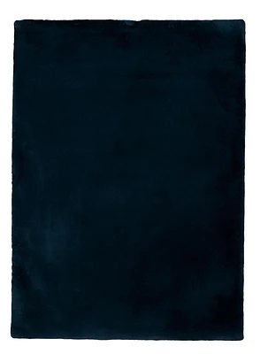 Tapis Maven Faux Lapin bleu marine de 8 pi x 10 pi