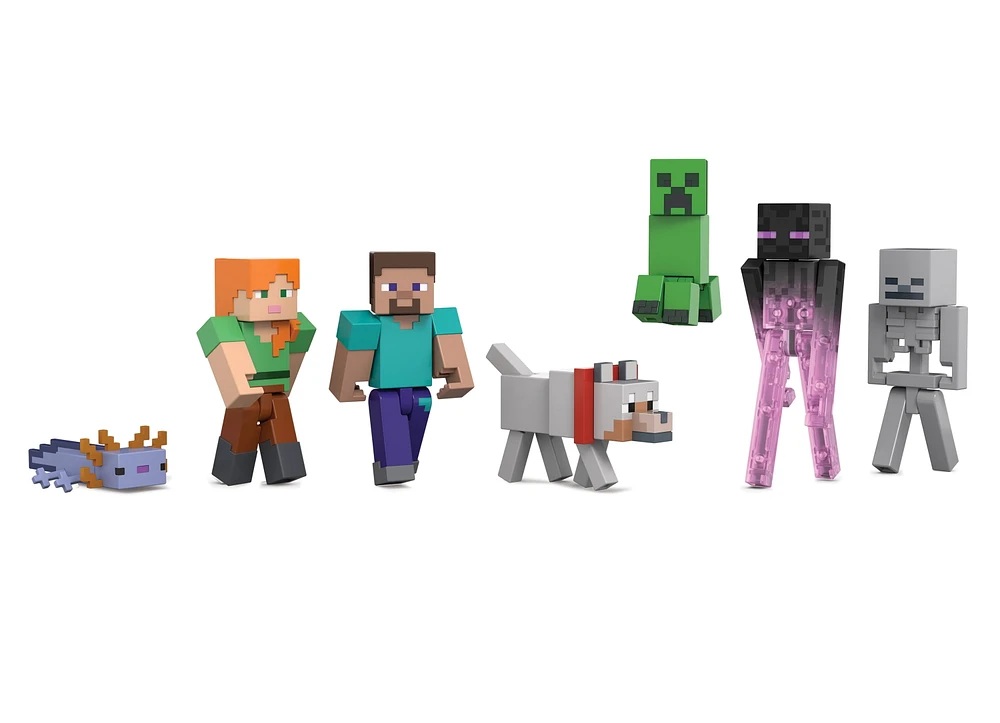 Minecraft Coffret Création de Monde, 7figurines articulées