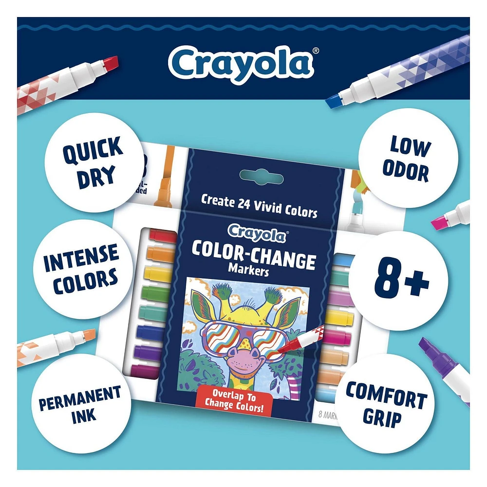 Crayola Colour-Change Doodle Markers, 8 Count, Colour changing markers