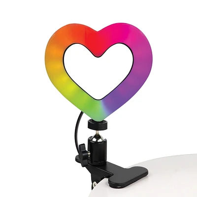 Borne Anneau lumineux à DEL en forme de cœur de 10 couleurs de 6 pouces