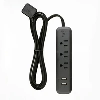 Rallonge multiprise protectrice de surtension USB Serie Designer de Global Electric à 3 prises de 6 pi