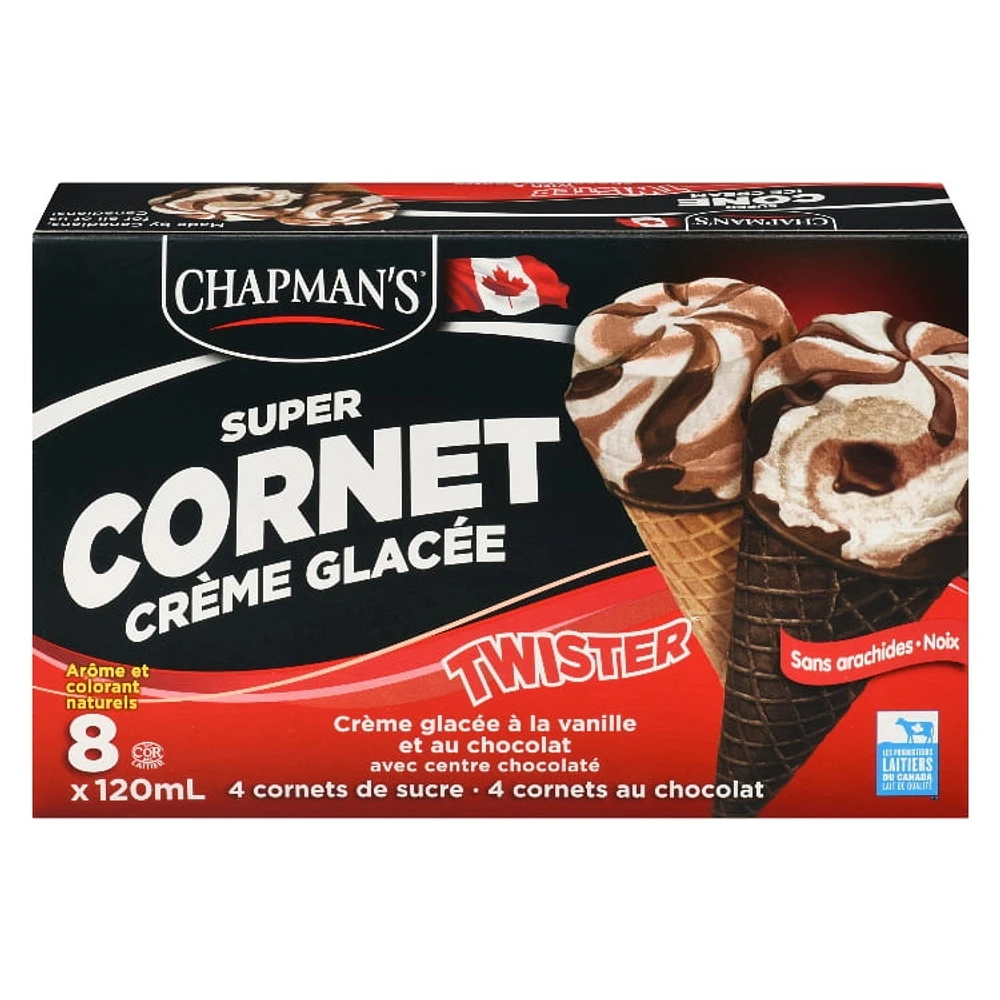 Chapman's Super Cone Twister centre chocolaté CHAP CHOC TWISTER