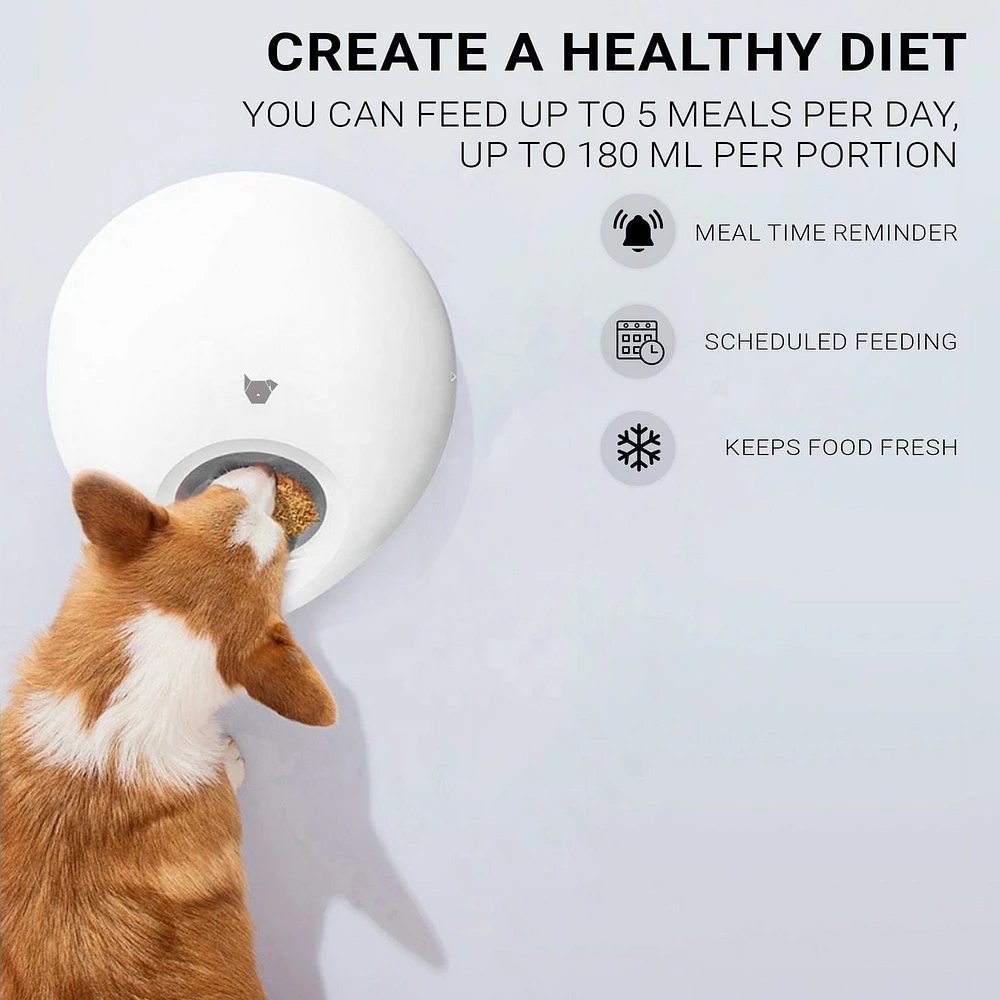 Instachew Purechew Mix 5-Meal Automatic Pet Feeder, Dry & Wet Food Automatic Cat Feeder