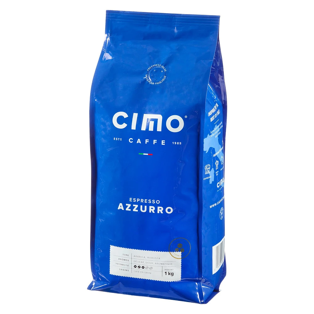 Cafe Cimo Espresso Azzurro 1kg Medium Roast, Espresso Coffee Beans