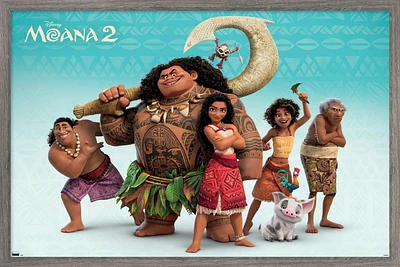 Disney Moana 2 - Group Wall Poster, 14.725" x 22.375" Framed