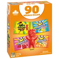 Maynards, Assorted Gummy Candy (Pack of 90), Sour Patch Kids, Fuzzy Peach, Swedish Berries, Swedish Fish, Bulk Candy, Individually Wrapped, Sour Candy