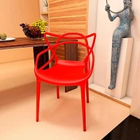 Heavenly Collection Red Plastic Armchair