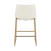 Tabouret Plata Import Landon en Blanc avec Pieds Dorés