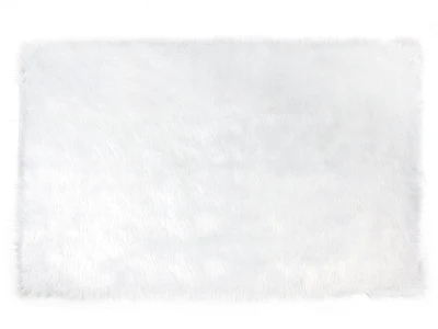 Mainstays Kids Faux Fur Rug White - 30 Inch x 45 Inch, Soft Plush Faux Fur Area Rug